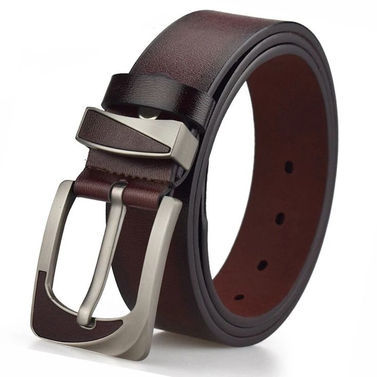 Men's Genuine Leather Belt – Royal Executive Formal & Casual Belt with Designer Buckle (Black/Brown)